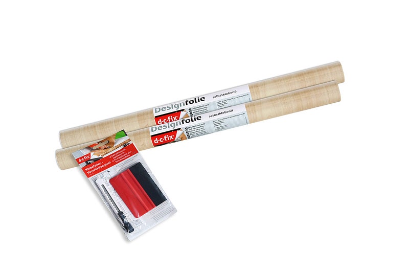 d-c-fix 346-0219-2PKA Decorative Self-Adhesive Film, Maple Wood, 17" x 78" Roll, 2-Pack with Applicator - Image 2